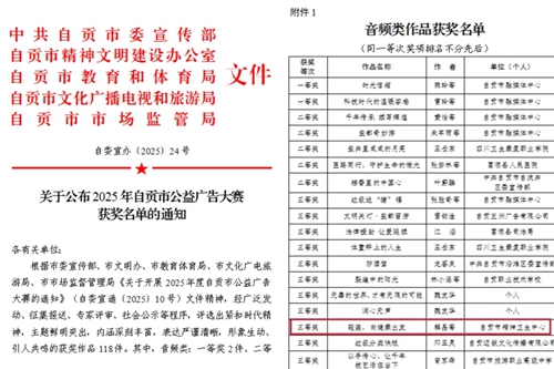 我院創(chuàng)意作品獲全市公益廣告大賽音頻類三等獎